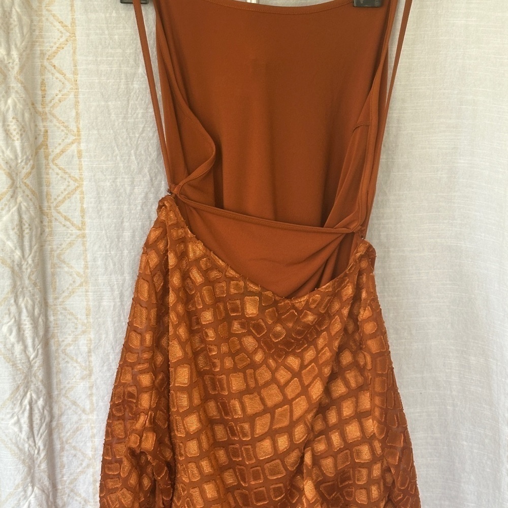 Alfani Rare Earth Top Toasted Ginger Orange Giraffe Animal Print Boho Flowy - Picture 2 of 5